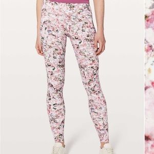 lululemon athletica Pink Floral Leggings